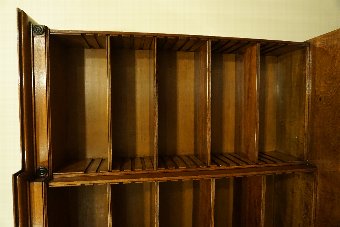 Antique Large Victorian Oak Breakfront Bookcase.