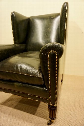 Antique Regency Leather Armchair in Manner of Gillows 