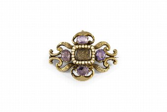 Gold Mourning Brooch