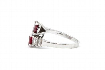 Antique Crossover Ruby  Diamond Ring