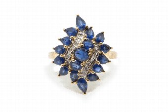 Sapphire  Diamonds Ring