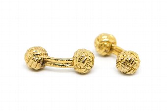 Antique Gold Woven Knot Cufflinks by Theo Fennell