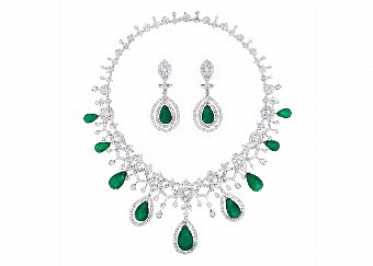 Emerald  Diamond Jewellery Suite
