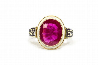 Ruby  Enamel Ring