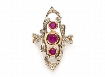 Three Rubies Ring