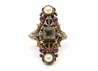 French 1880s Multi-Stones Ring