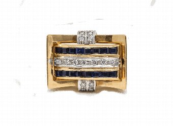 Sapphire, Ruby  Diamond Swivel Ring