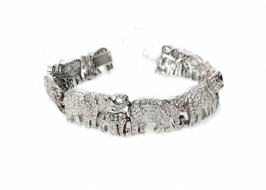 Antique Elephant Design Diamond Bracelet