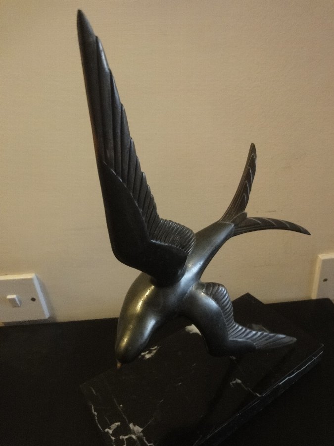 Art Deco bronze metal figure of a Swift 