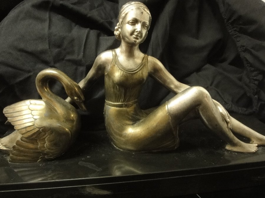 Art Deco Cast Bronze figure of a lady 