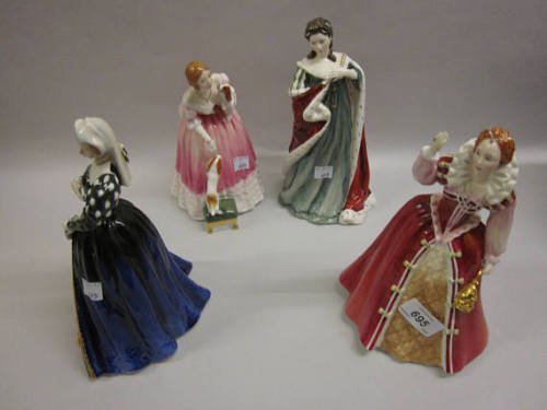 Group of four Royal Doulton figures ' Queens of the Realm