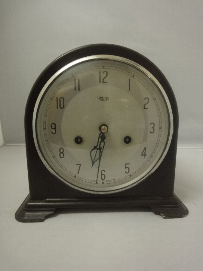 Art Deco Smiths 1930 domed Mantle Clock height= 22cm working
