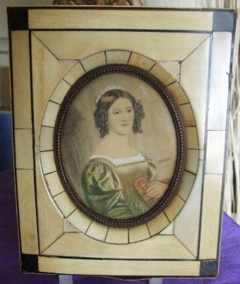 Early 19th Century Portrait Miniature of Charlotte Von Hagn signed Steiler
