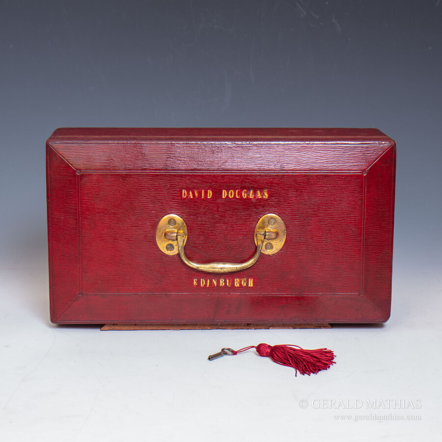 #10087 A 19th Century Burgundy Leather Despatch Box