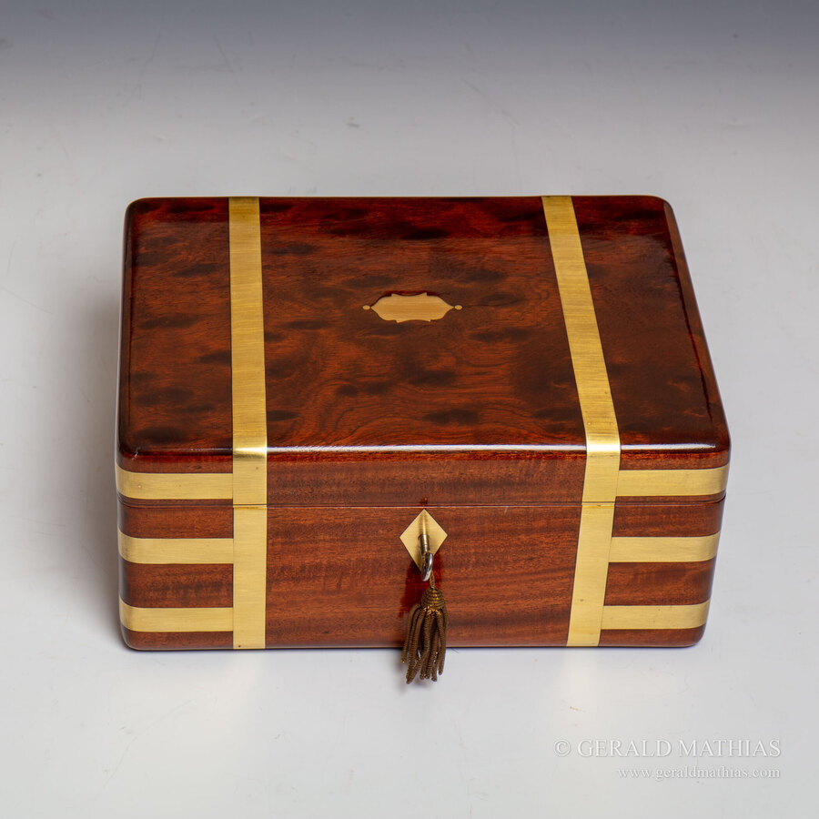 #10103. An Early 19th Century Brass Bound Plum Pudding Mahogany Box.