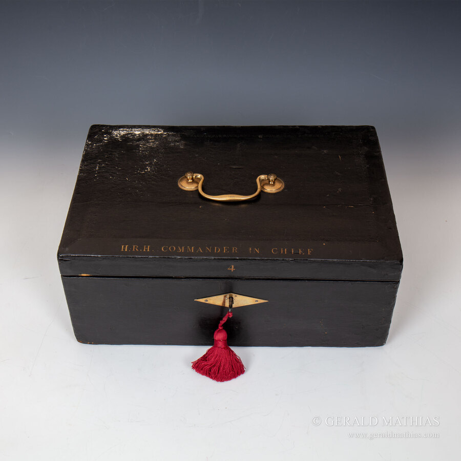 Antique #10095. PRINCE FREDERICK, DUKE OF YORK, H.R.H. COMMANDER IN CHIEF Late 18th Century Despatch Box with George Davis’s Patent Lock
