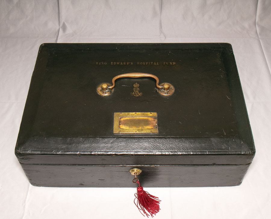 Antique #10166 An Edward VII Leather ‘Wickwar’ Despatch Box ‘King Edwards Hospital Fund’
