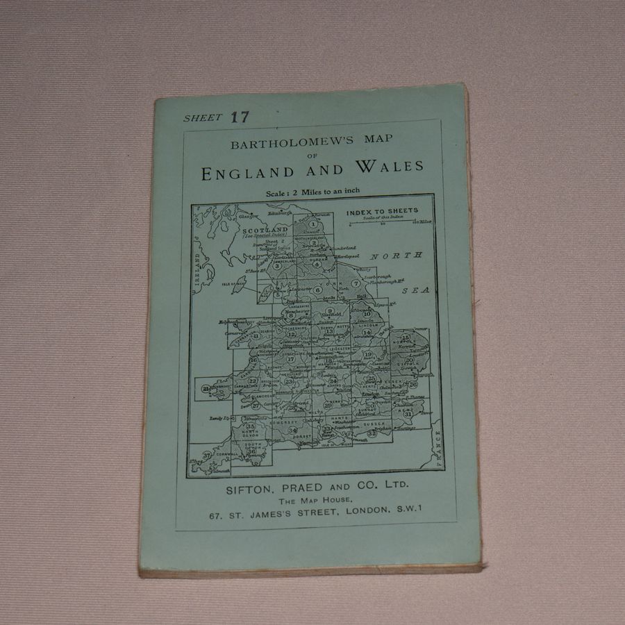 Antique #10173 Sifton Praed Full Set of 37 Bartholomew 1930’s Motoring Maps of England & Wales