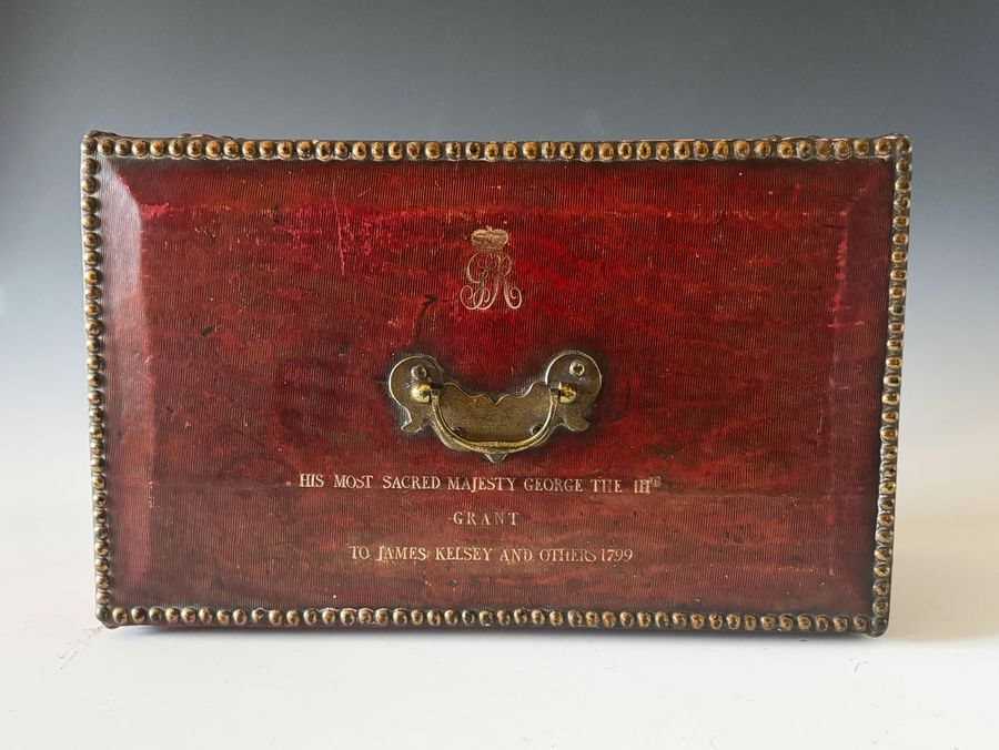 #10189. ‘ His Most Sacred Majesty George III’ A Red Leather Documents/DespatchBox dated 1799.