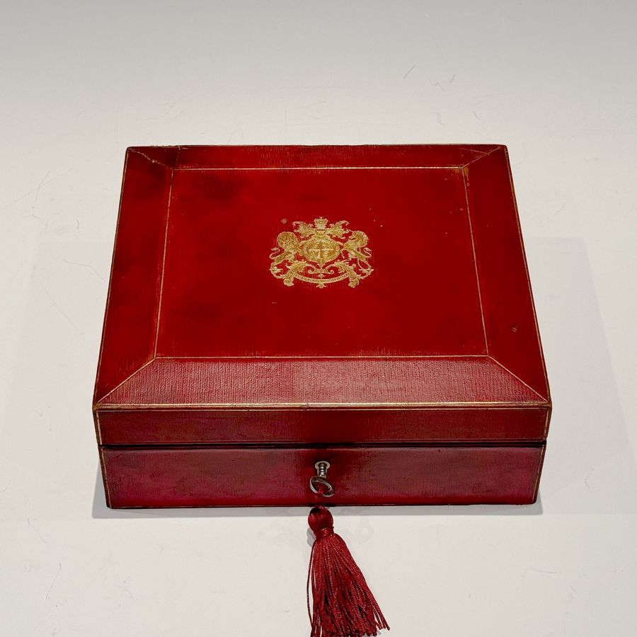 #10199 An Early 20th Century ‘Wickwar’ Red Leather Investiture Box