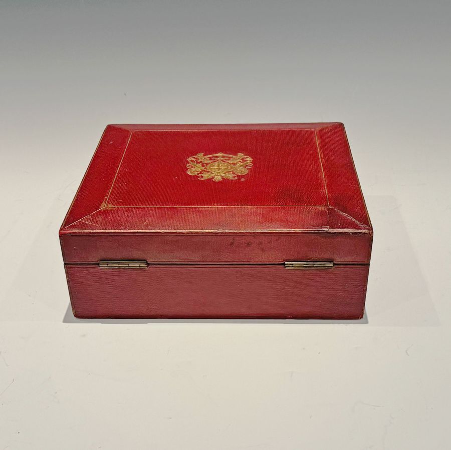 Antique #10199 An Early 20th Century ‘Wickwar’ Red Leather Investiture Box