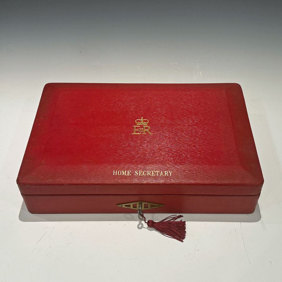 #10204 EIIR Red Canvas Despatch Box ‘Home Secretary’