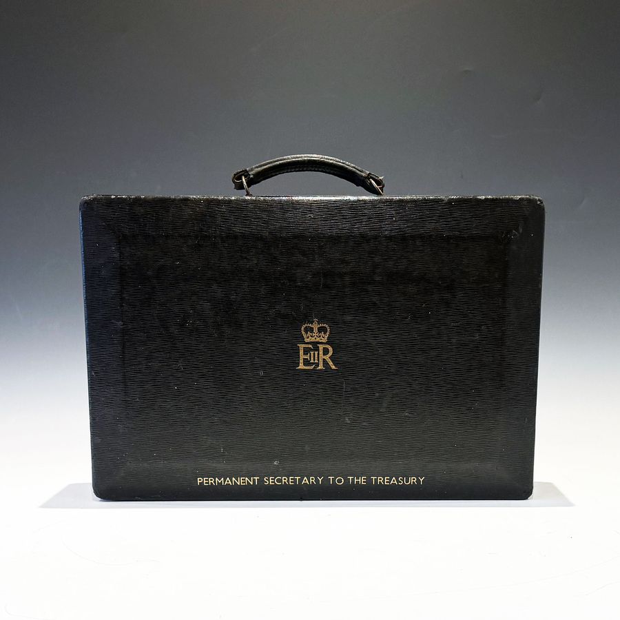 Antique #10207 An Elizabeth II Black Despatch Box ‘Permanent Secretary to the Treasury’