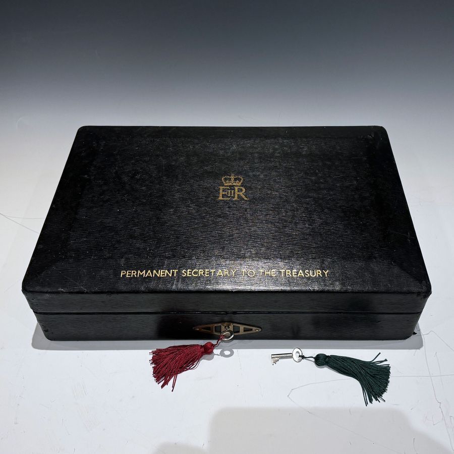 Antique #10207 An Elizabeth II Black Despatch Box ‘Permanent Secretary to the Treasury’