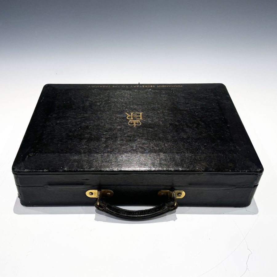 Antique #10207 An Elizabeth II Black Despatch Box ‘Permanent Secretary to the Treasury’