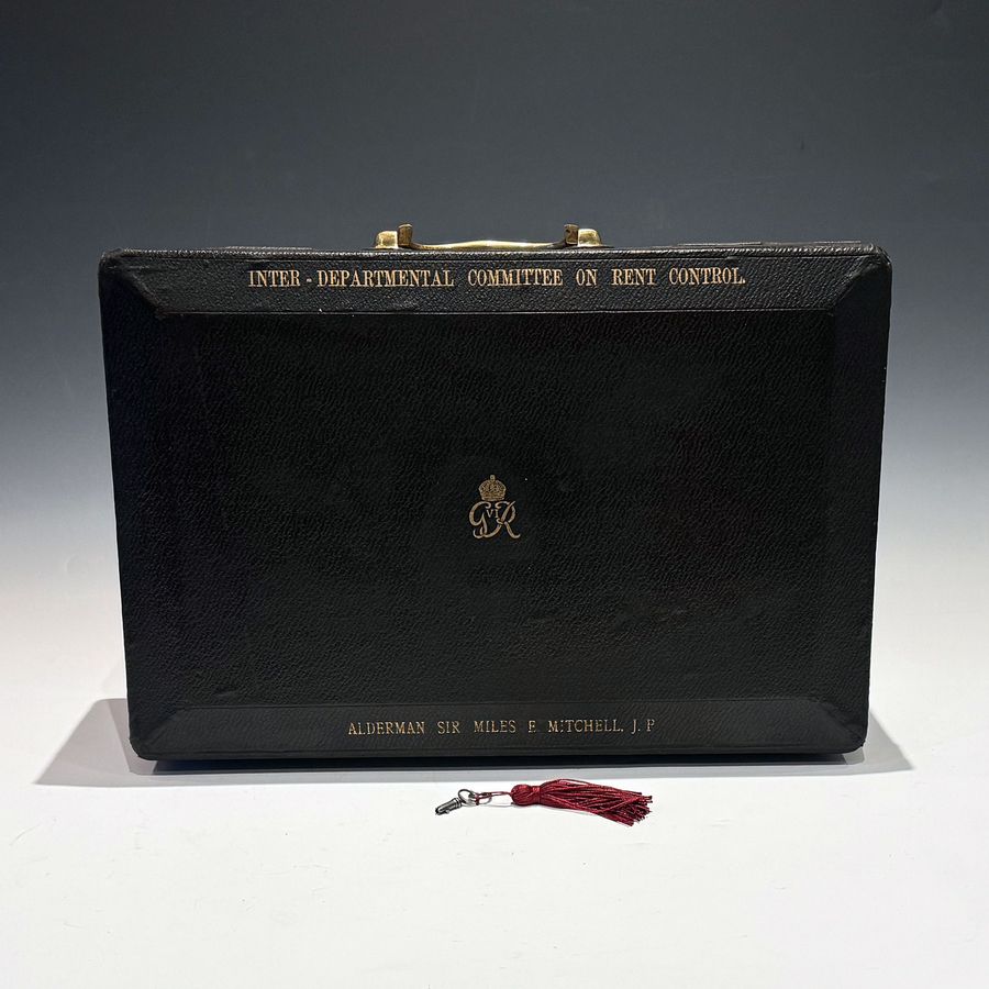 #10210. A George VI Black Canvas Clad Despatch Box