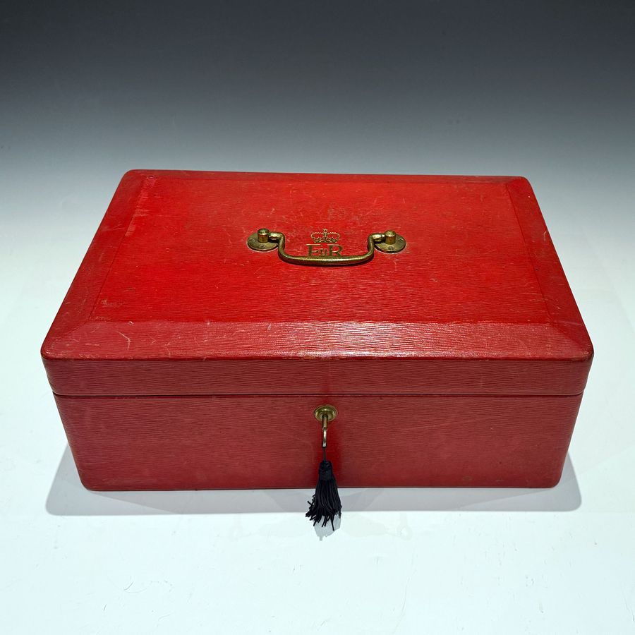 Antique #10217 A Large QEII Red Despatch Box