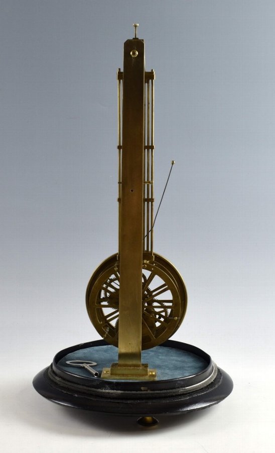 Antique French swinging pendulum clock, by Huguenin, Paris, black