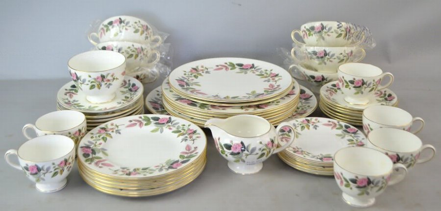 Antique Wedgwood Hathaway Rose, part dinner service and a Royal Albert ...