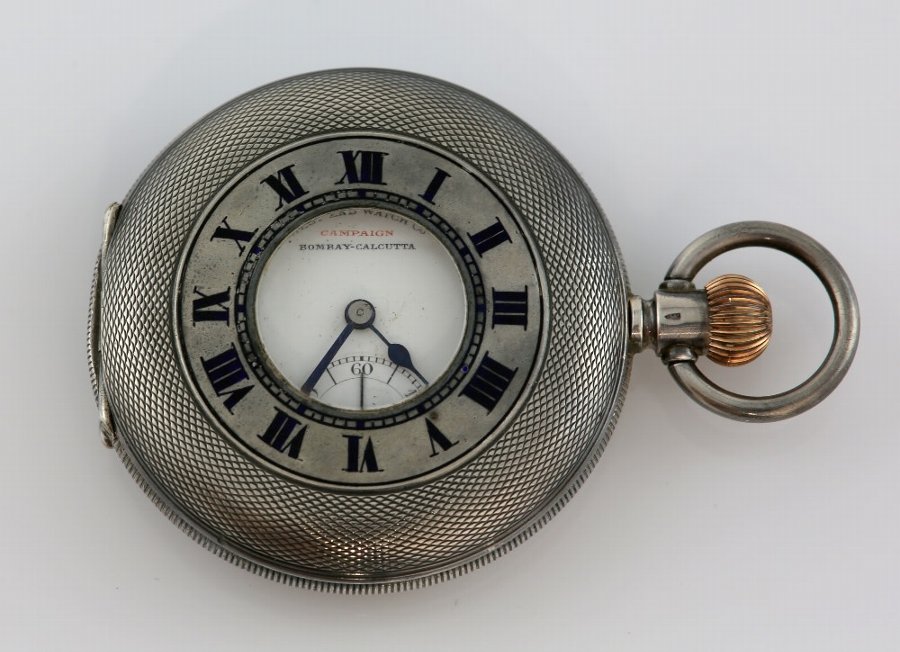 antique silver half hunter pocket watch