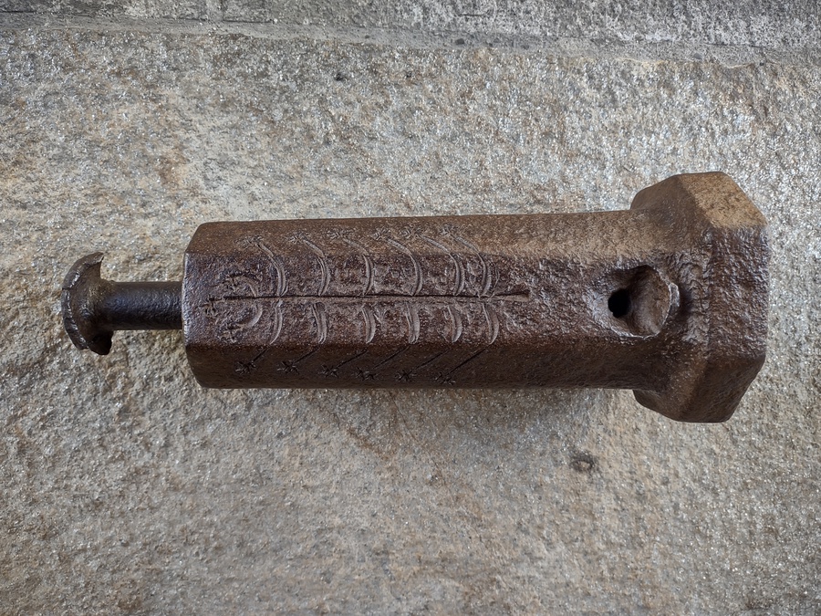 Antique Antique cast iron pyrotechnic mortar, used for launching signal flares or fireworks
