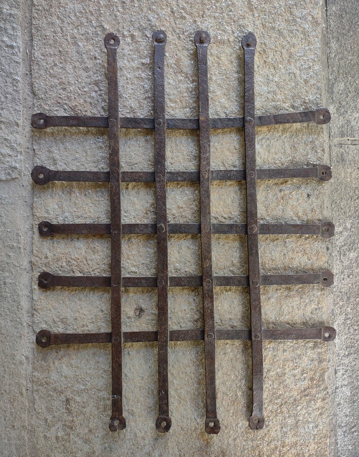 17th Century Wrought Iron Chalet Window Grate