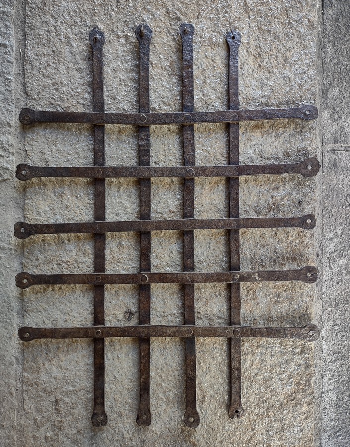 Antique 17th Century Wrought Iron Chalet Window Grate