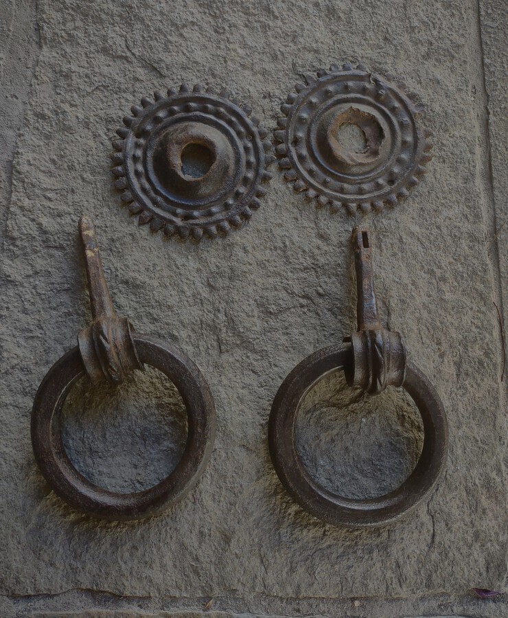 Antique Italian Pair Of Haute époque Wrought Iron Door Knockers