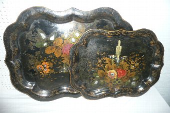 A PAIR OF TOLEWARE TRAYS C.1850