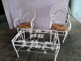 Vintage Wrought Iron Peacock Chair