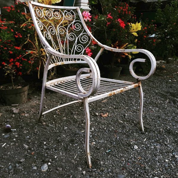 Antique Vintage Wrought Iron Peacock Chair