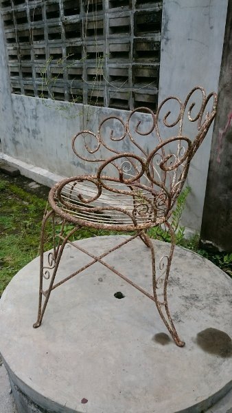 Antique Vintage Wrought Iron Peacock Chair