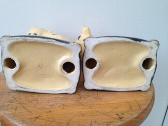 Antique A fabulous pair of 19th century French ceramic 19cm by 11cm by 9cm, figures of dalmatian dogs.