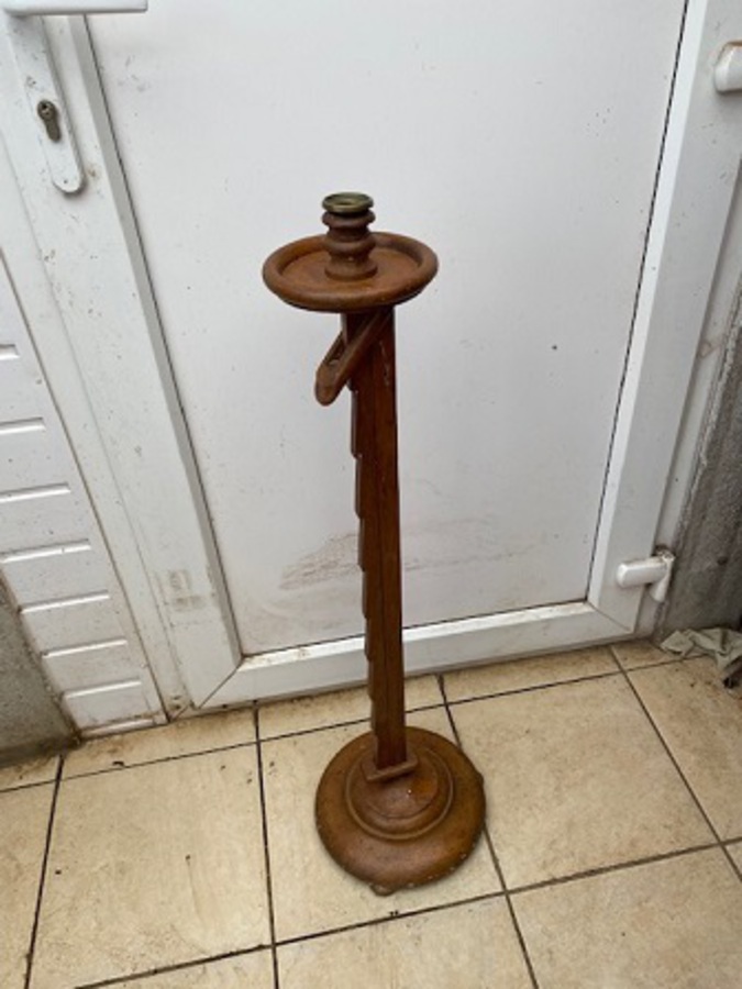 Antique Rare early 17th century adjustable (telescopic) 156 cm high candle holder with royal connections 