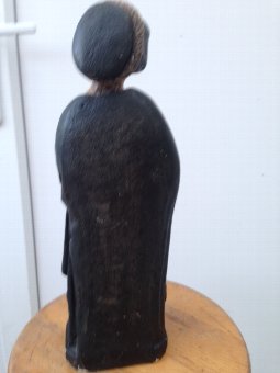 Antique An amazing 40cm high mid-20ty century version of a female figure in medieval dress and hand coloured and signed JL Detaroche.