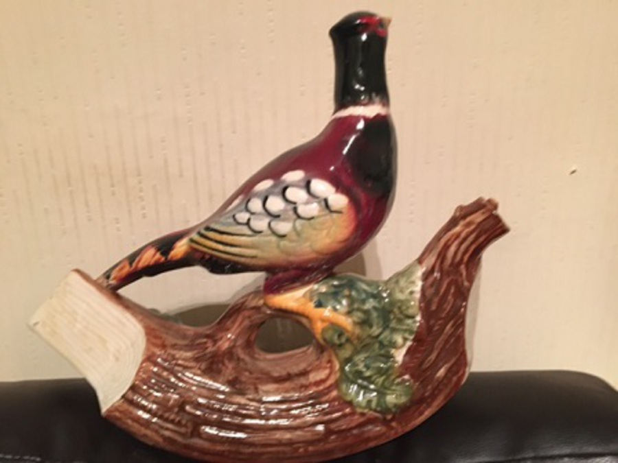 An extremely fine-looking Italian ceramic pheasant shaped liquor dispenser made exclusively for G...