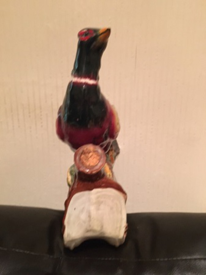 Antique An extremely fine-looking Italian ceramic pheasant shaped liquor dispenser made exclusively for Garnier distillers of France in 1967 as is stamped on base. 