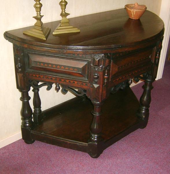 Console table with folding top