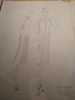 Antique Leo Thissandie Haute Couture Lot of very rare fashion designer drawings c. 1930