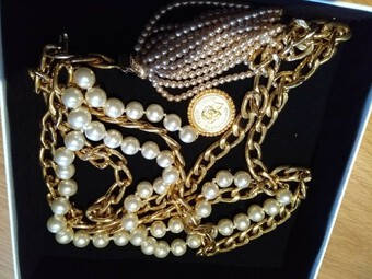Vintage Chanel Pearl Necklace/Belt with Pearl Tassel